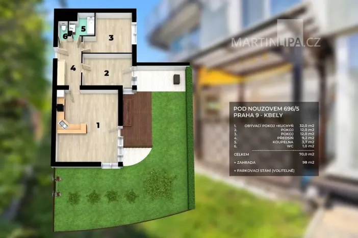 Prodej bytu 3+kk, Praha - Kbely, Pod Nouzovem, 70 m2