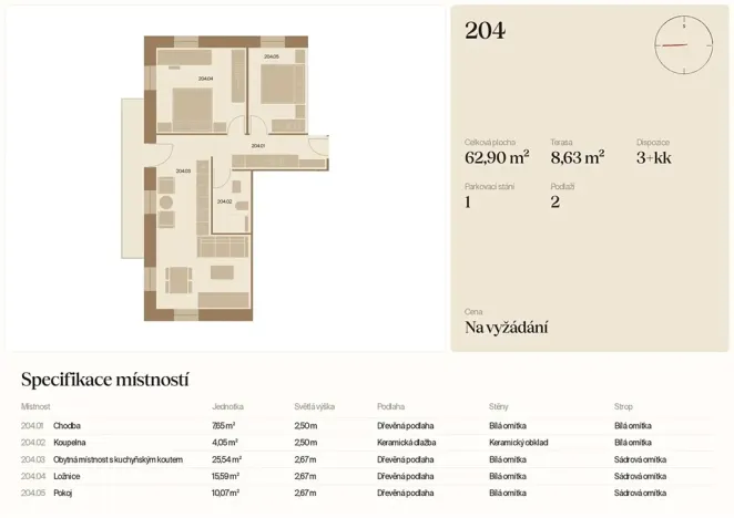 Prodej bytu 3+kk, Prášily, 63 m2