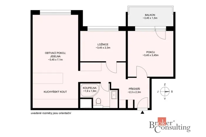 Prodej bytu 3+kk, Tábor, Berlínská, 65 m2