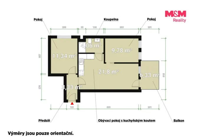Pronájem bytu 3+kk, Praha - Zbraslav, Elišky Přemyslovny, 52 m2