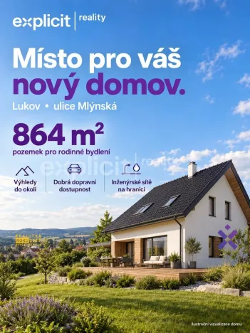 Prodej pozemku pro bydlení, Lukov, Mlýnská, 864 m2