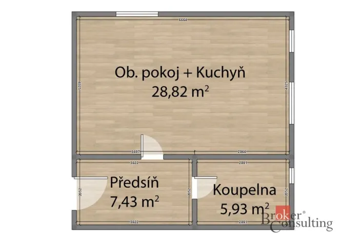 Prodej bytu 1+kk, Břasy, 42 m2