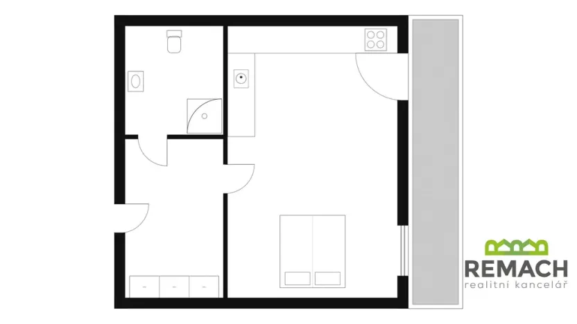 Pronájem bytu 1+kk, Uherské Hradiště, Zahrádky, 31 m2