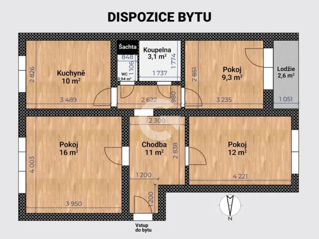 Prodej bytu 3+1, Zlín, Křiby, 62 m2