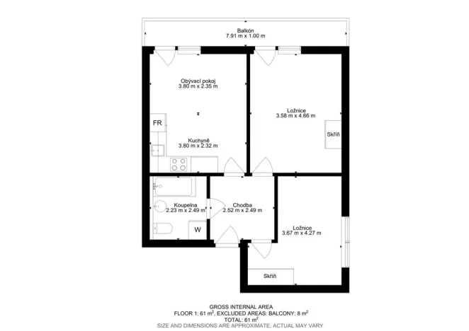 Prodej bytu 3+kk, Brno - Slatina, Křehlíkova, 67 m2