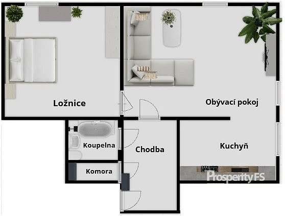 Pronájem bytu 2+kk, Velké Meziříčí, Čermákova, 54 m2