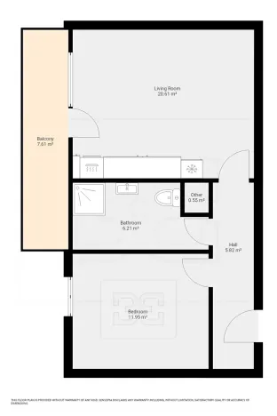 Pronájem bytu 2+kk, České Budějovice, Generála Klapálka, 55 m2