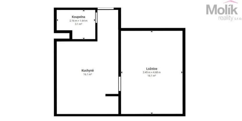 Pronájem bytu 1+1, Most, Marš. Rybalka, 35 m2