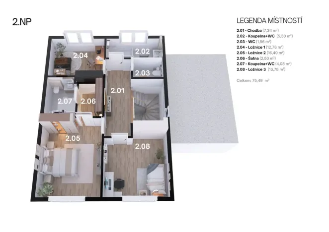 Prodej rodinného domu, Kamenice - Ládví, Lomená, 156 m2