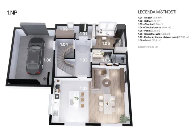 Prodej rodinného domu, Kamenice - Ládví, Lomená, 156 m2