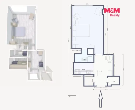 Pronájem bytu 1+kk, Praha - Vinohrady, Vinohradská, 38 m2