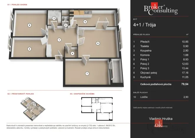 Prodej bytu 4+1, Praha - Bohnice, Feřtekova, 79 m2