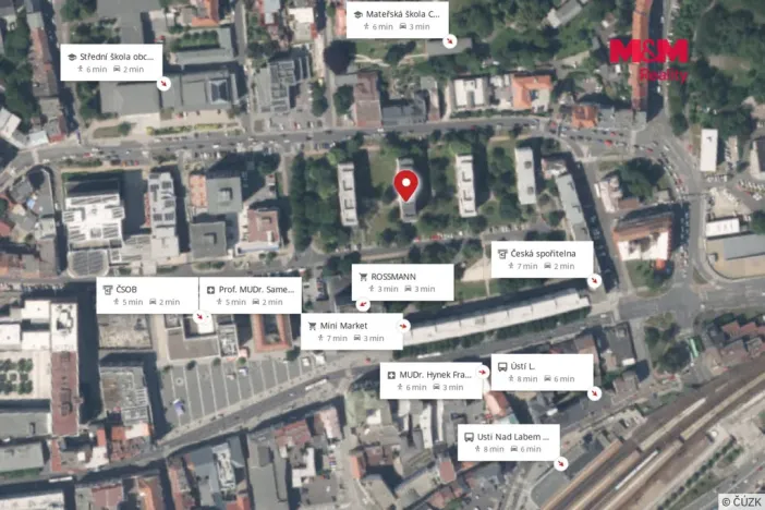 Pronájem bytu 2+1, Ústí nad Labem - Ústí nad Labem-centrum, Velká Hradební, 51 m2