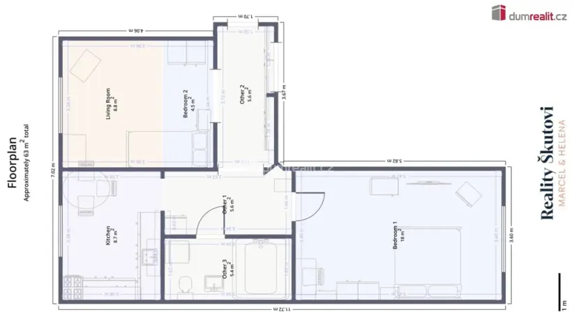 Prodej bytu 2+1, Ústí nad Labem - Střekov, Třebízského, 62 m2