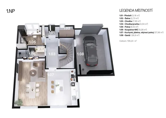 Prodej rodinného domu, Kamenice, Lomená, 156 m2