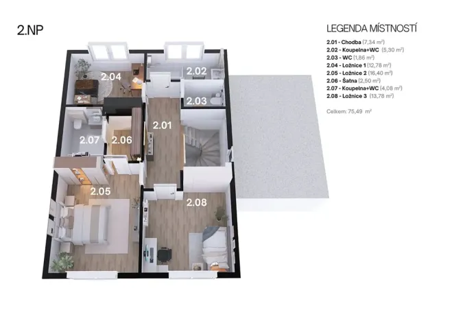Prodej rodinného domu, Kamenice, Lomená, 156 m2